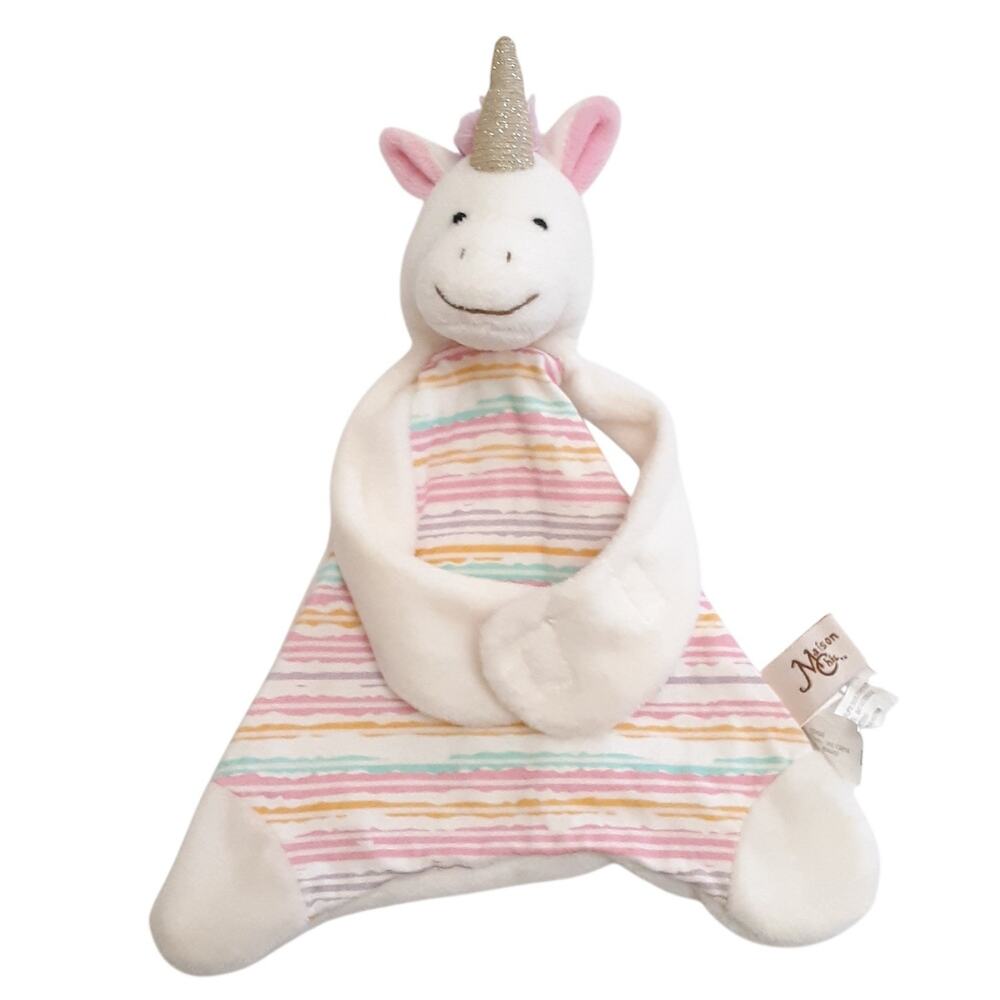 Maison Chic Unicorn Lovey Baby Blanket Soother Pacifier Binky Holder Lovie